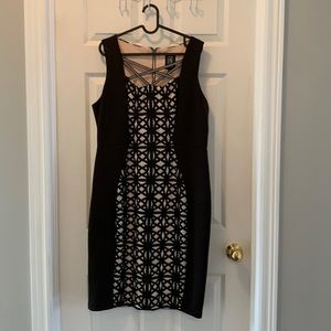 Jax Black, White and Nude Cocktail Dress